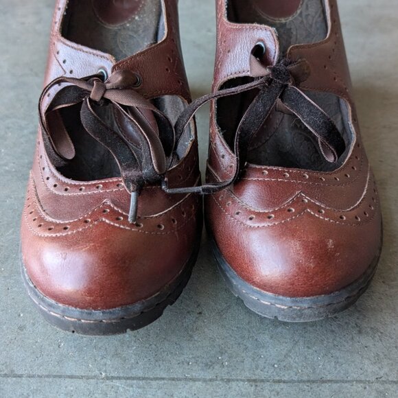 B.O.C by Born Brown Leather Oxford Mary Jane Block Heels size 10/42 - Picture 3 of 11